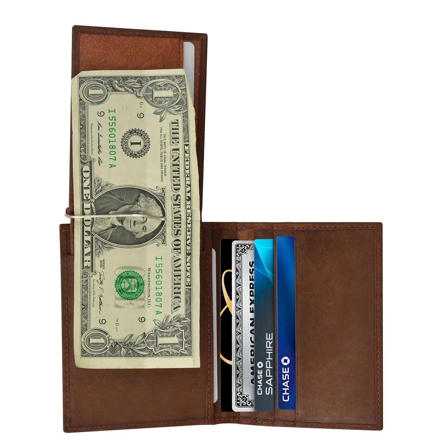 Leather Money Clip Wallet