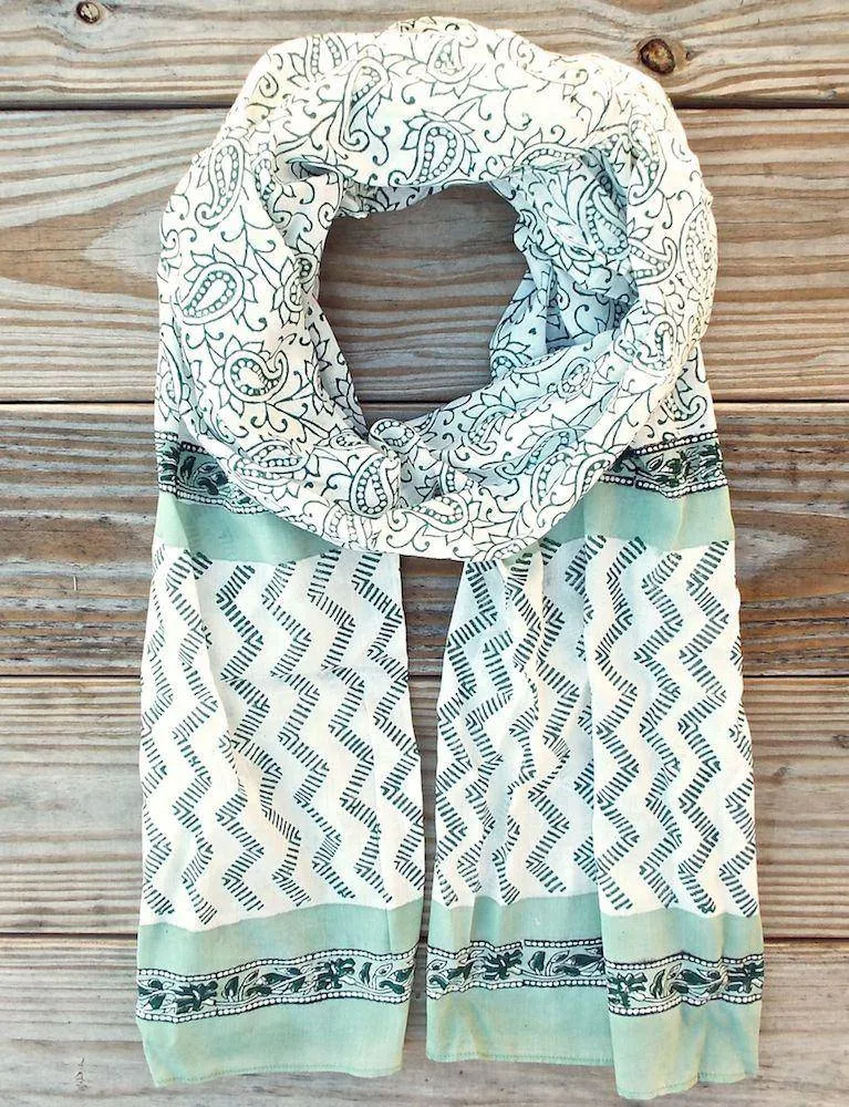 Mint Paisley Scarf