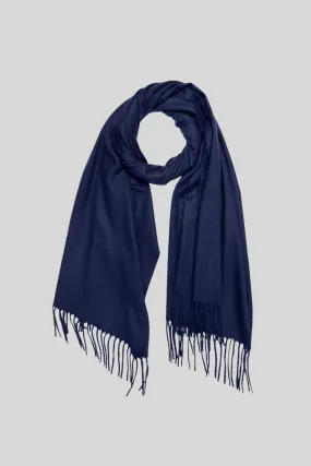 Navy Cashmere Mix Scarf