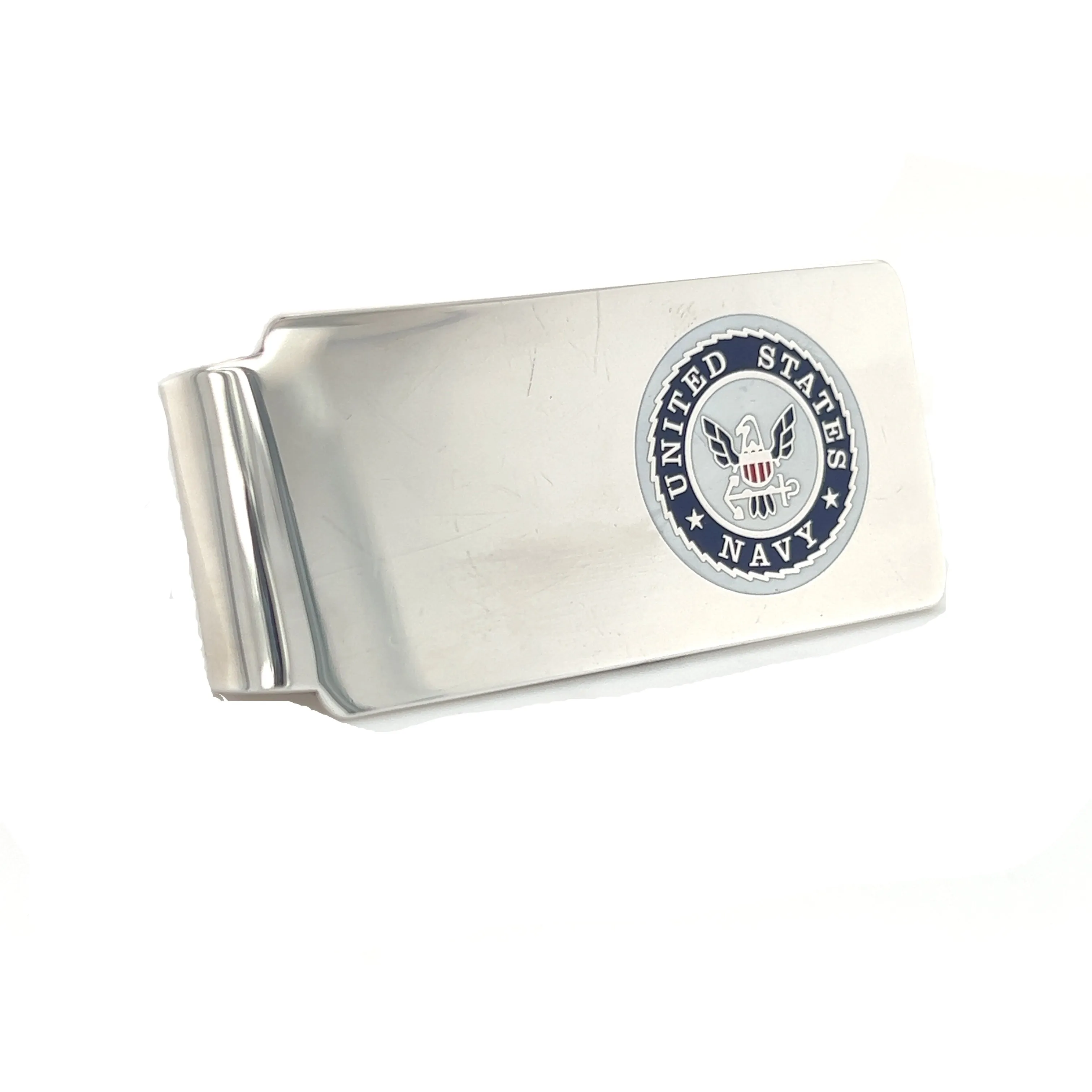 Navy Money Clip in Sterling Silver