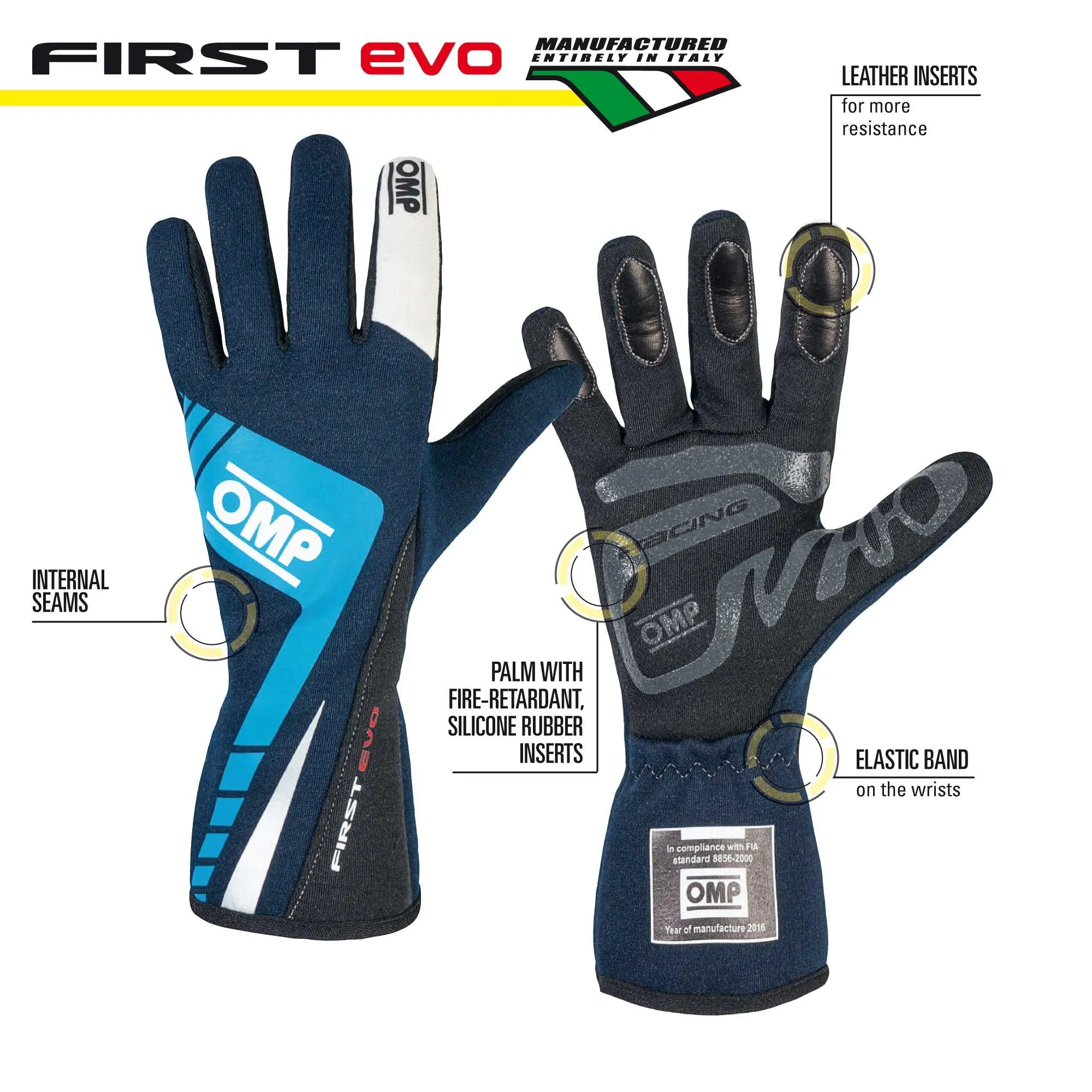 OMP FIRST EVO Racing Gloves | Final Sale