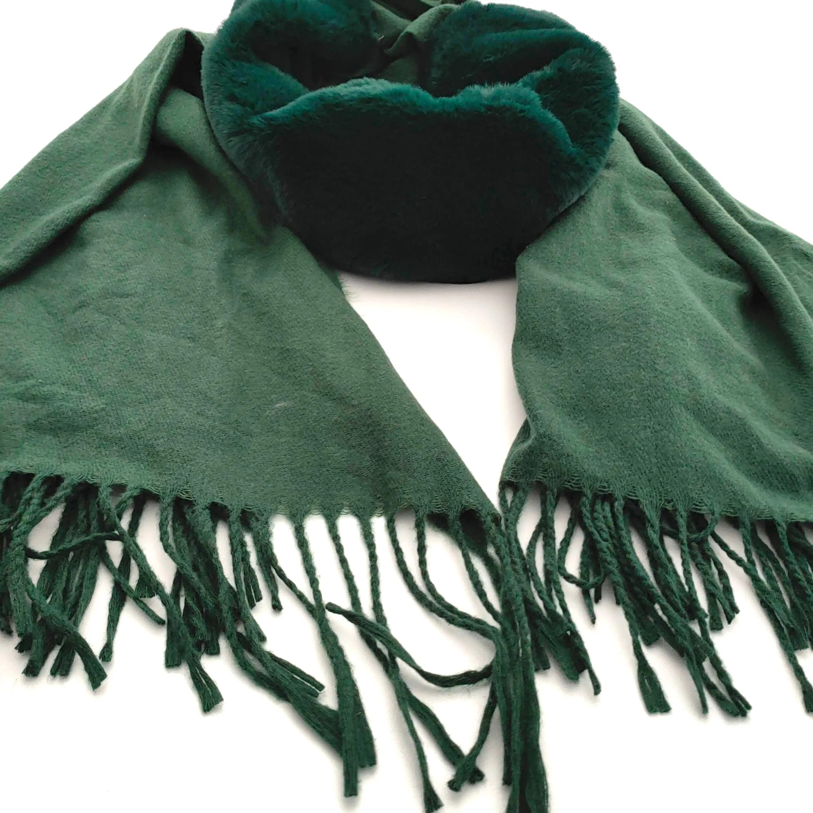 Pashmina Style Scarf with a Removable Faux Fur Tube Lining