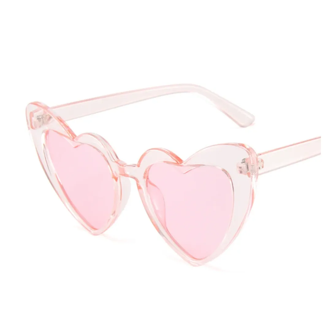 Pink Crystal Heart Sunglasses