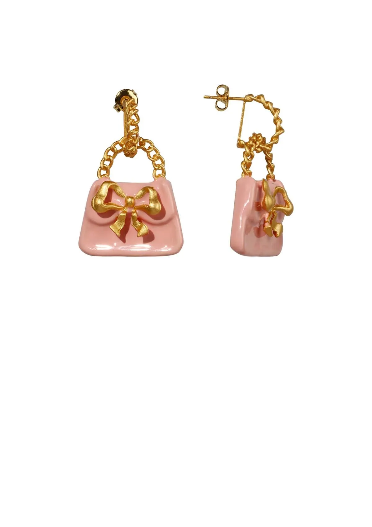 Pink sweet bag Ear Studs