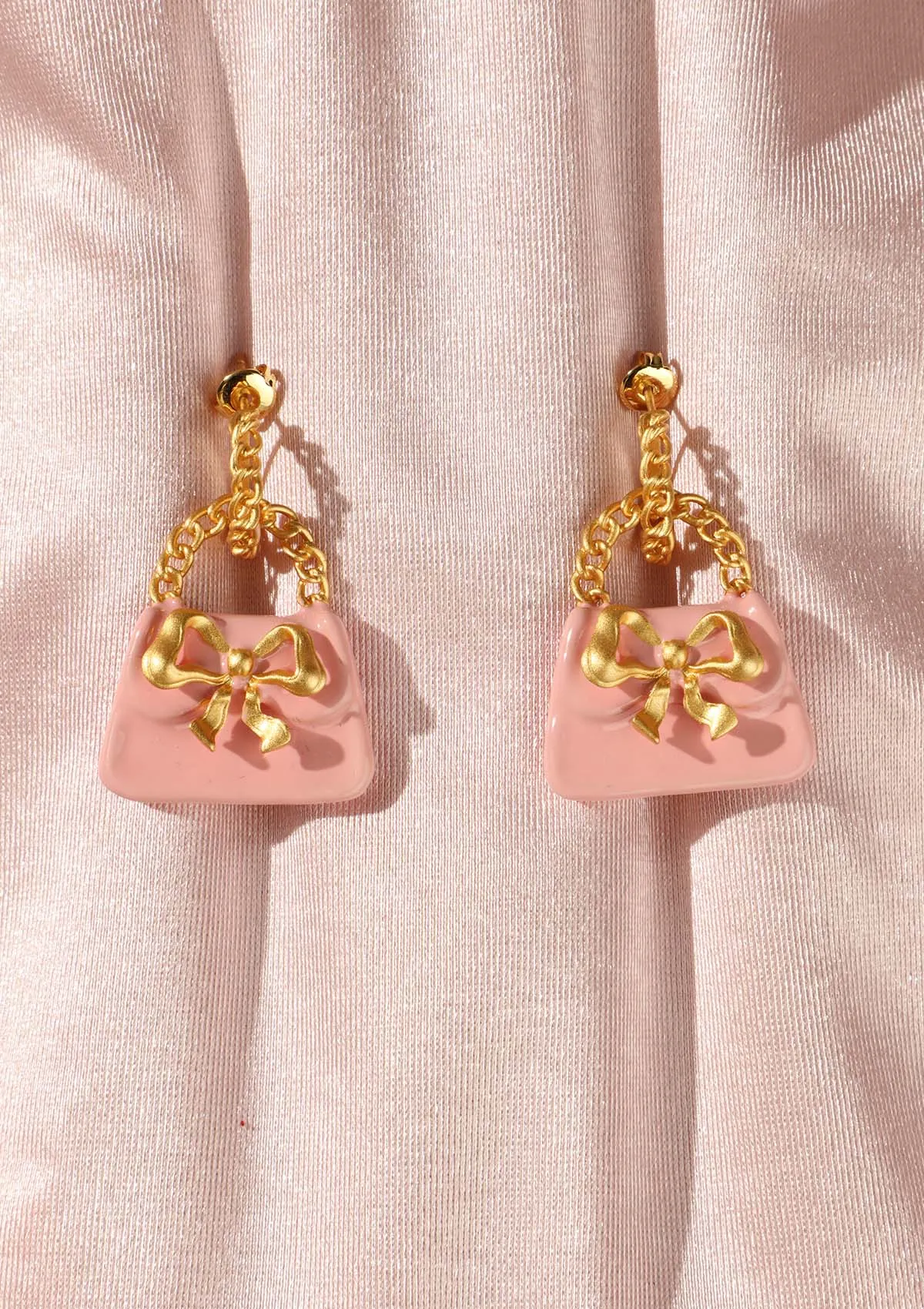 Pink sweet bag Ear Studs