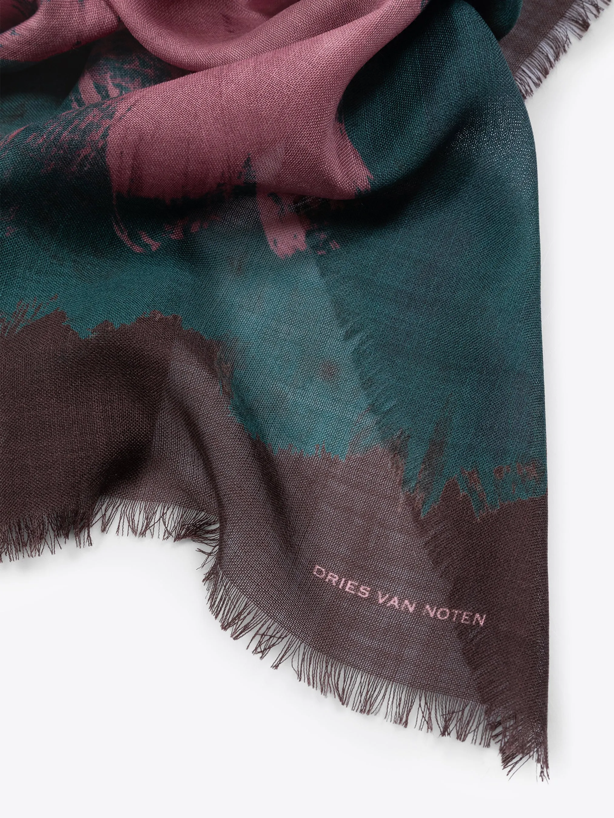 Printed wool scarf