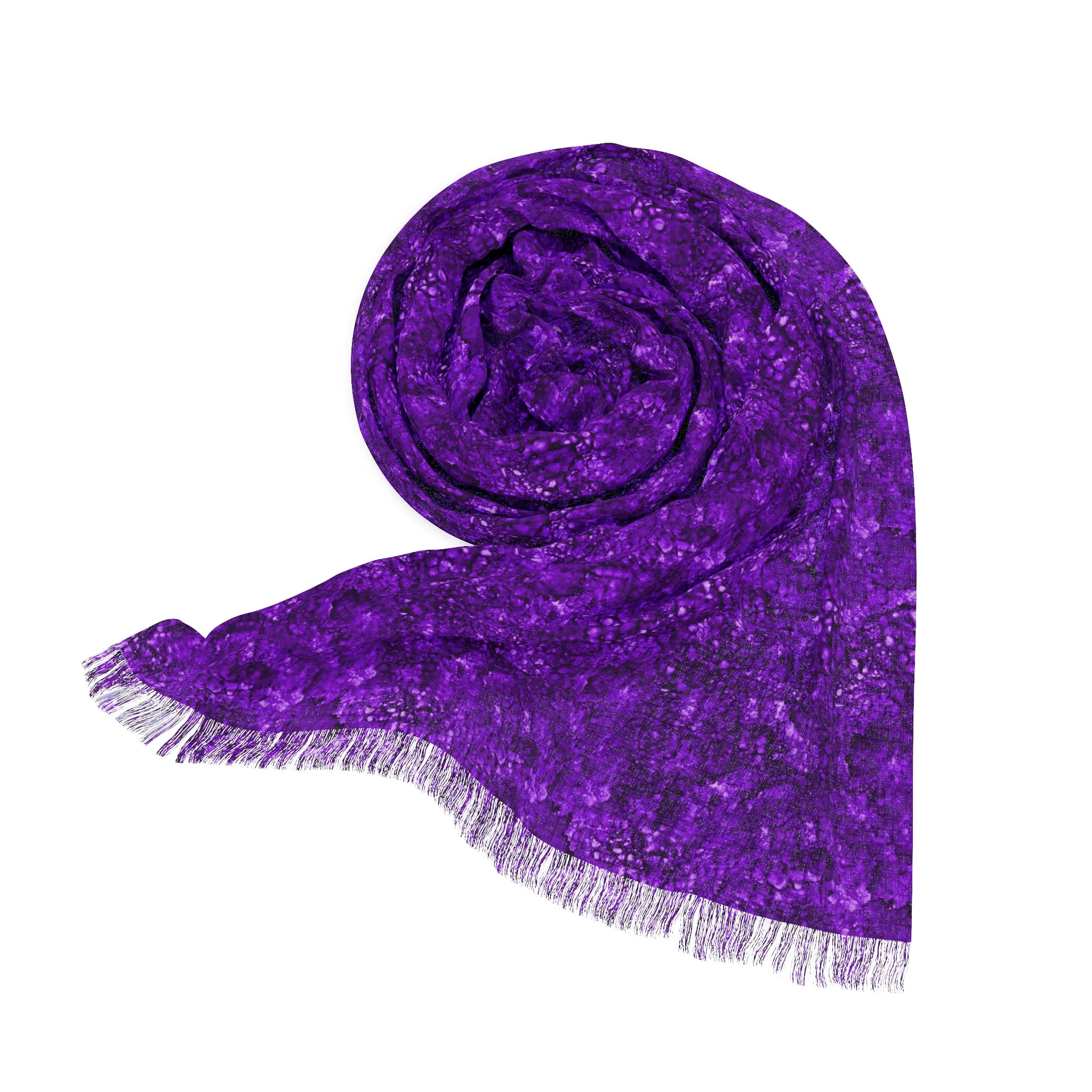 Purple Sapphire Fringe Scarf -