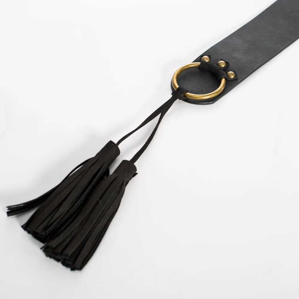 Renaissance Tassel Decorated Waist Belt Polyurethane Leather Belt