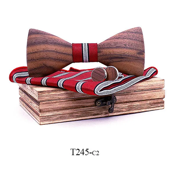 Theodore Wooden Bow Tie Set