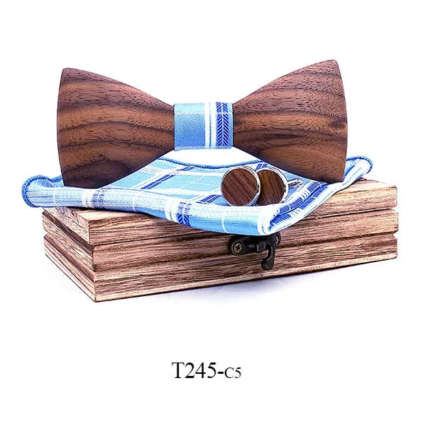 Theodore Wooden Bow Tie Set