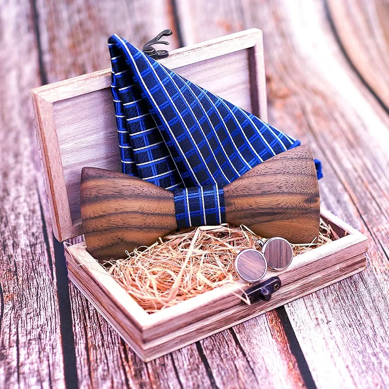 Theodore Wooden Bow Tie Set