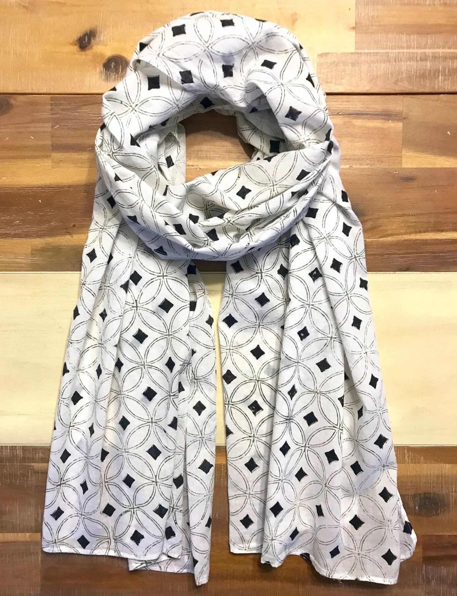 White & Black Diamond Scarf