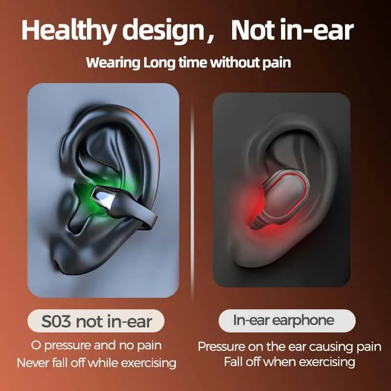 Wireless Ear Clip Bone Conduction Headphones